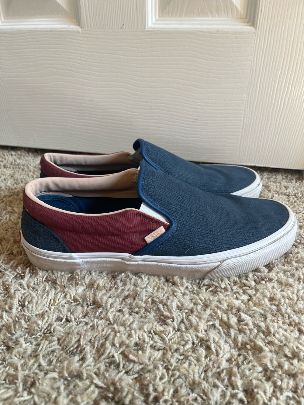 Vans Slip-On Loafers in Navy and Burgundy